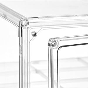 Pastry Display Case，4-Tier Adjustable Clear Bread Stora with Magnetic