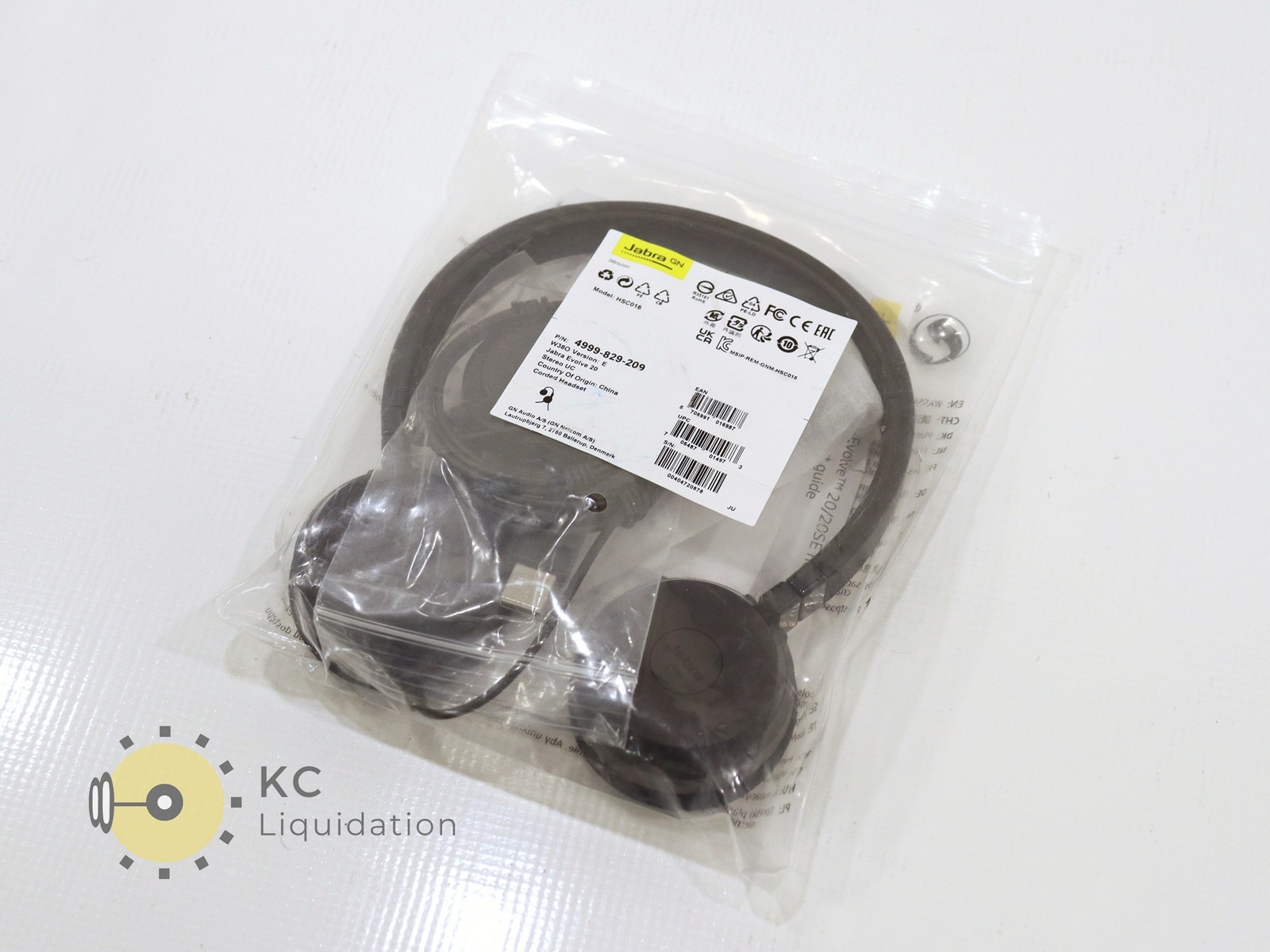 Jabra Evolve 20 W380 USB Black Wired Headset 4999-829-209