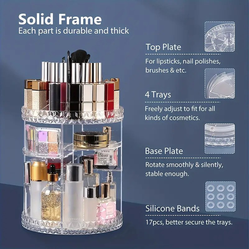 Adjustable Spinning Cosmetic Home Kitchen Durable Multipurpose
