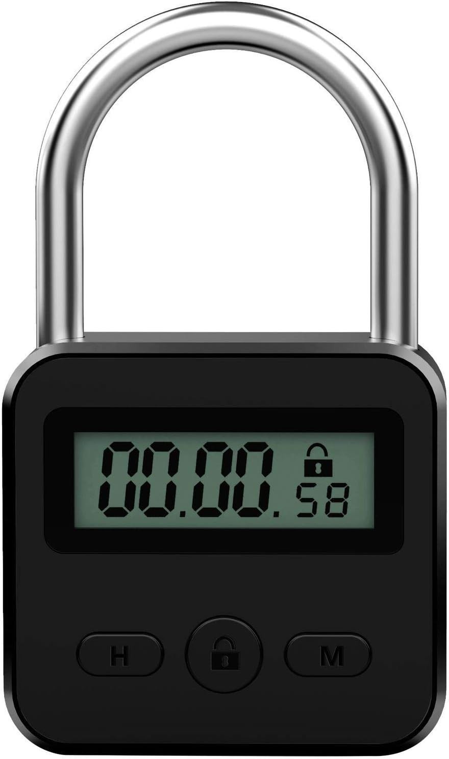 Metal Timer Lock - Electronic Time Padlock with LCD Display - USB Rechargeabl...