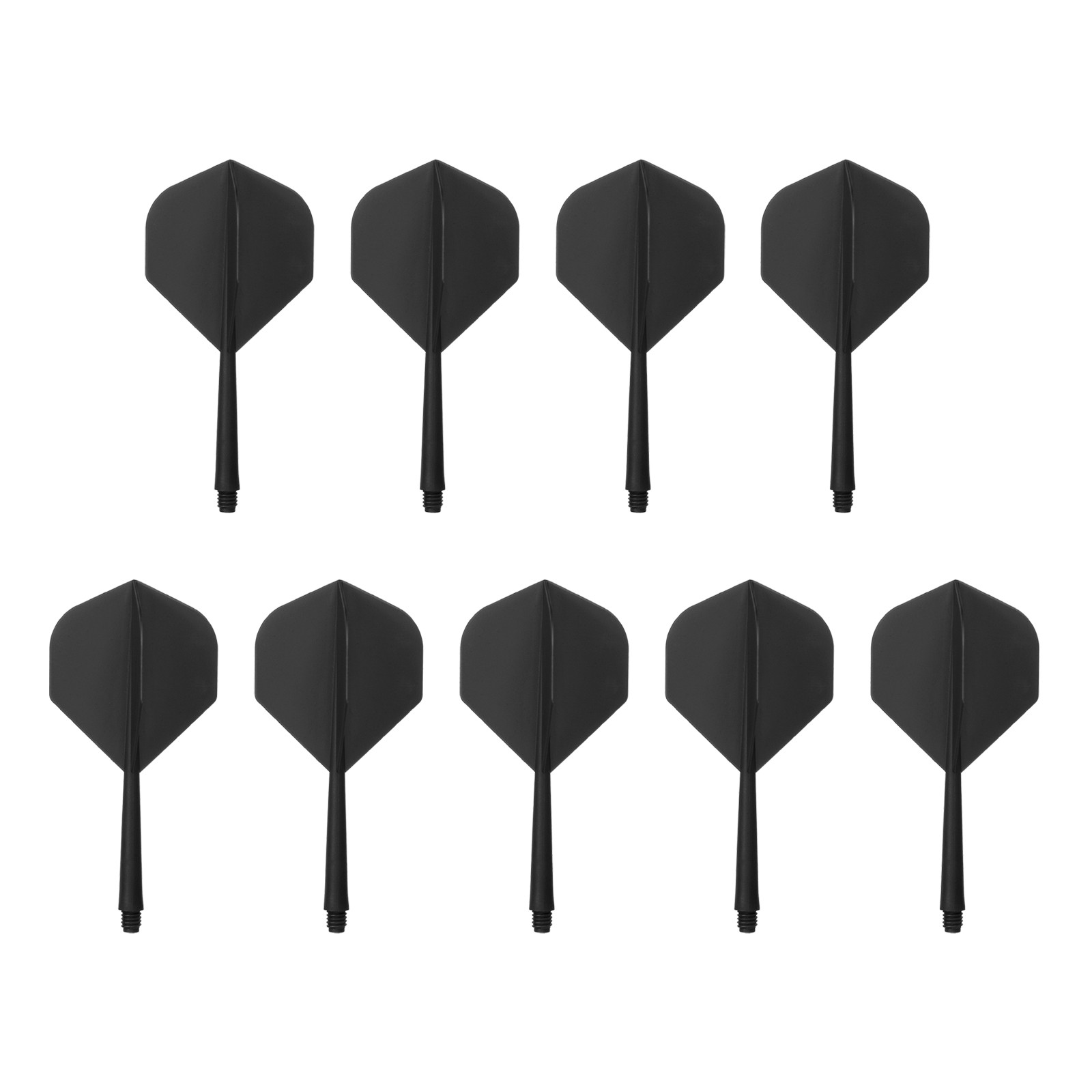 9Pcs 2BA Plastic Integrated Dart Shaft and Flights Standard Shape, Black