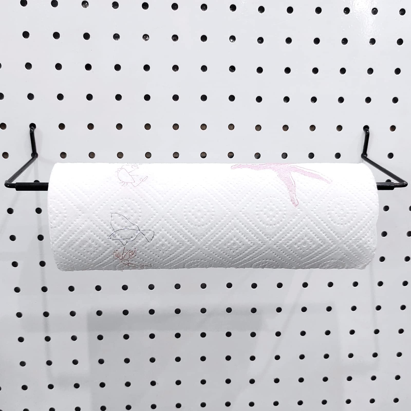 5 Pack Extendable Pegboard Paper Towel Holders for Workshop Storage
