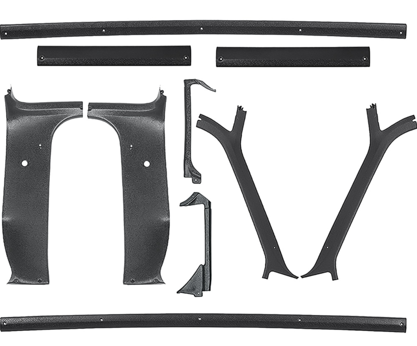 81-87 Chevy/GMC Truck Black Plastic Interior Garnish Molding Set 10pc Trim Kit
