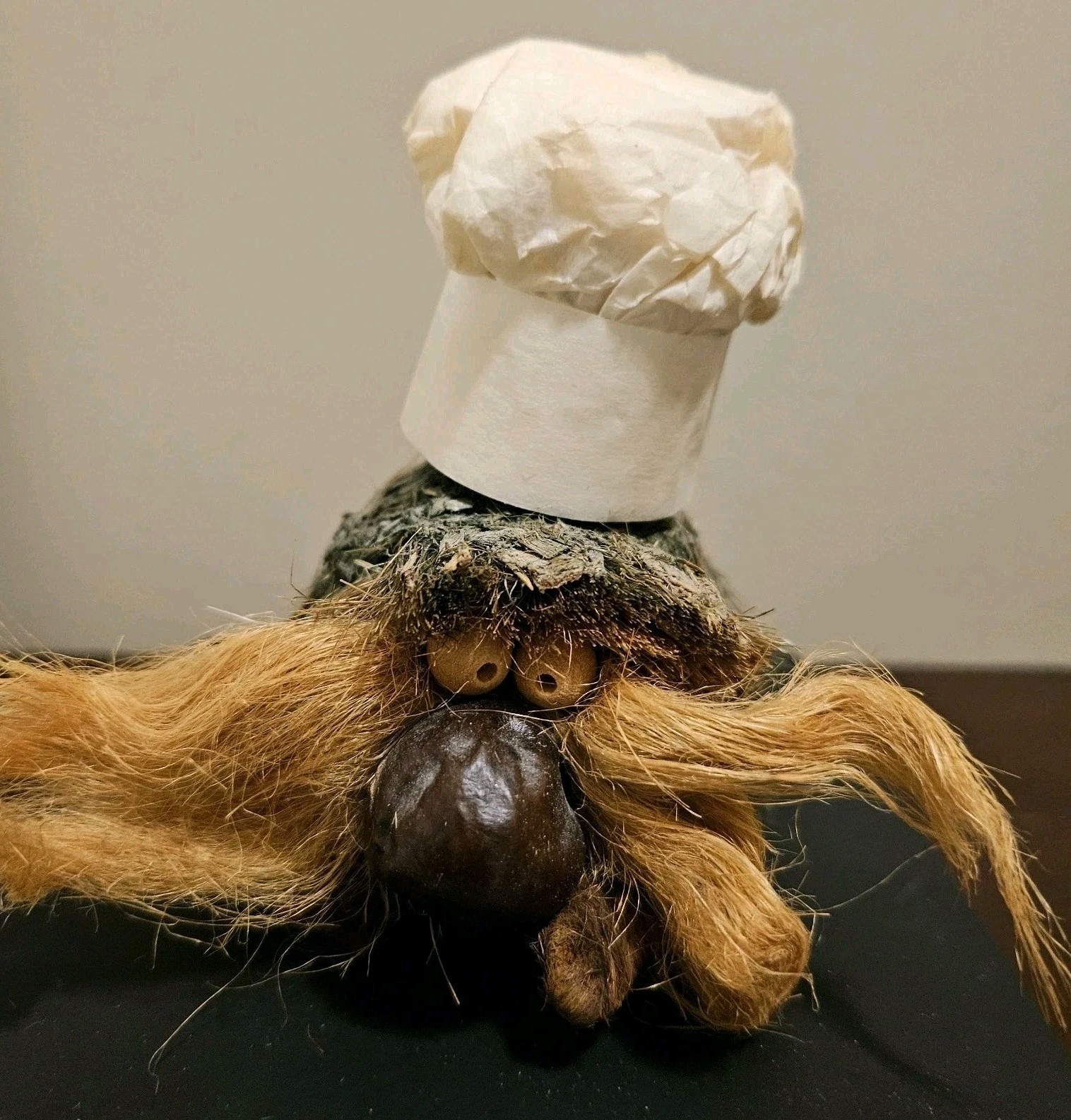 Vintage Rare Ken Arensbak Chef Troll Holding Whisk Chef Hat 4"
