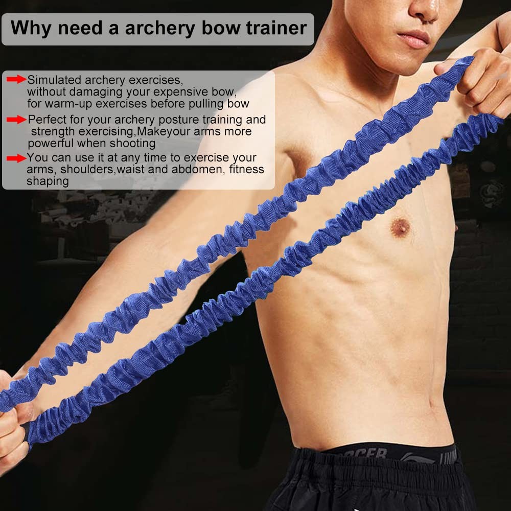 ARCHERY BOW TRAINER RUBBER STRETCH BANDS 25–45 LB DRAW STRENGTH TRAINING DEVICE