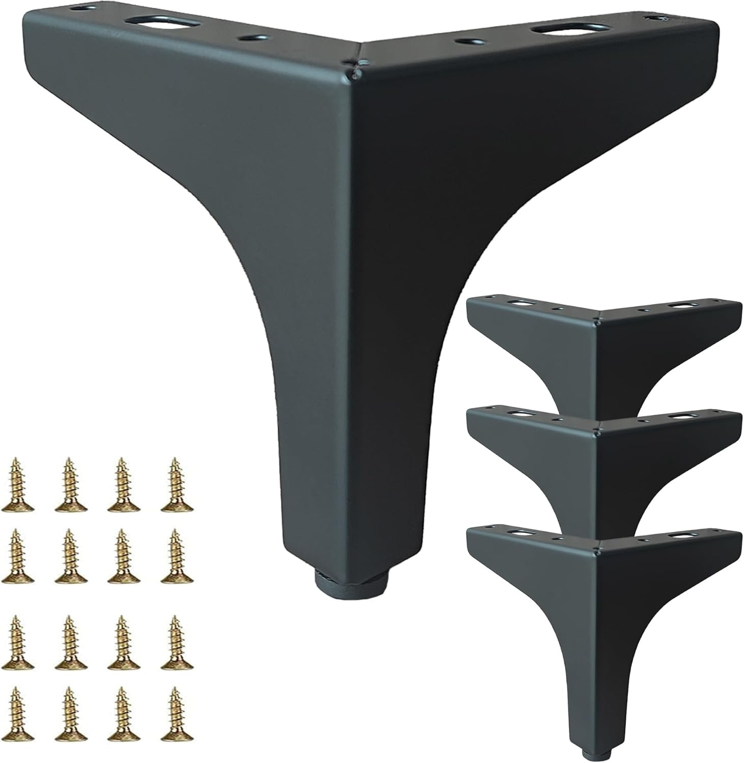 4 Pack 4 Matte Black Metal Furniture Legs Heavy Duty Cabinet Feet 660lbs