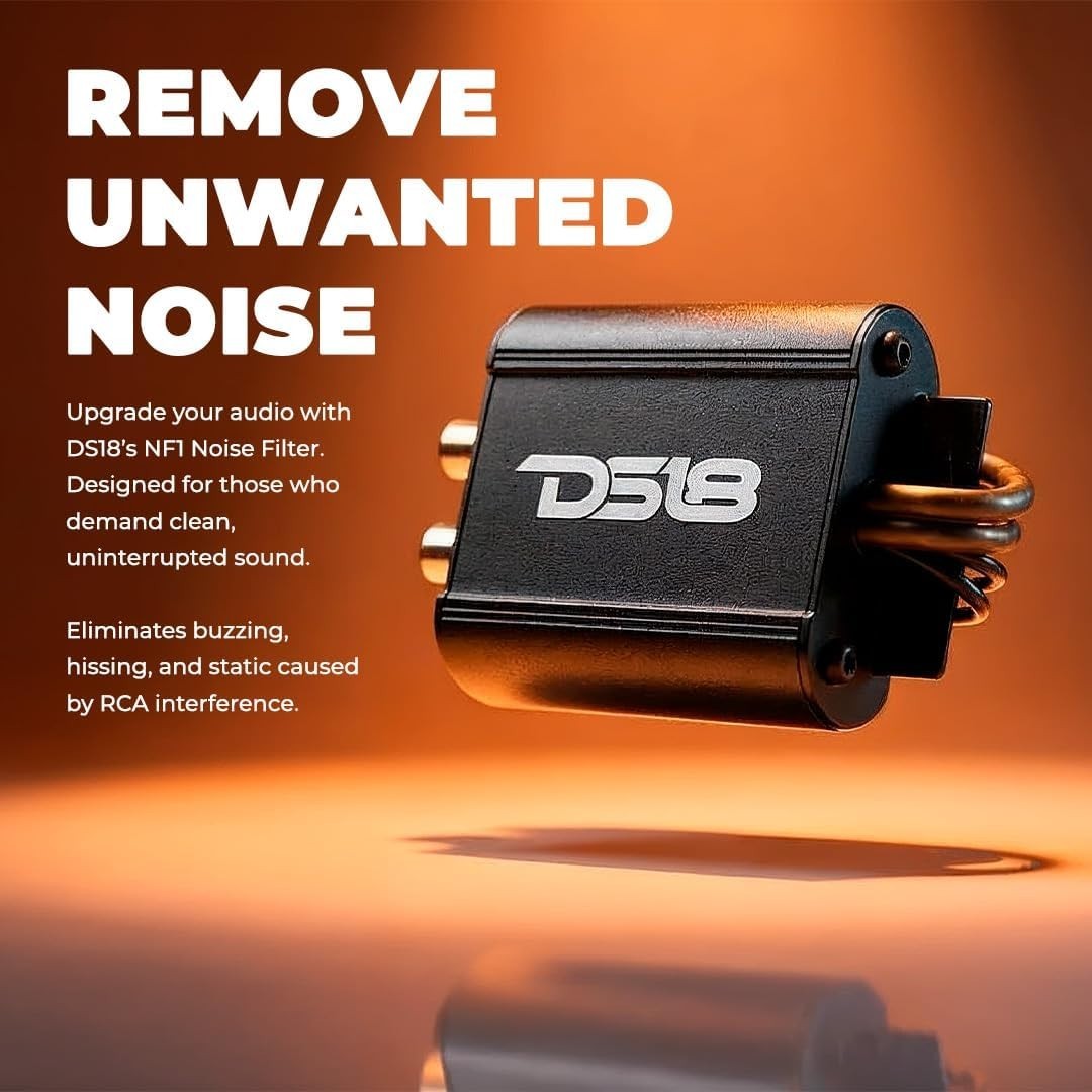 Professional RCA Noise Filter for Car Audio Systems, Eliminates Hum Noise