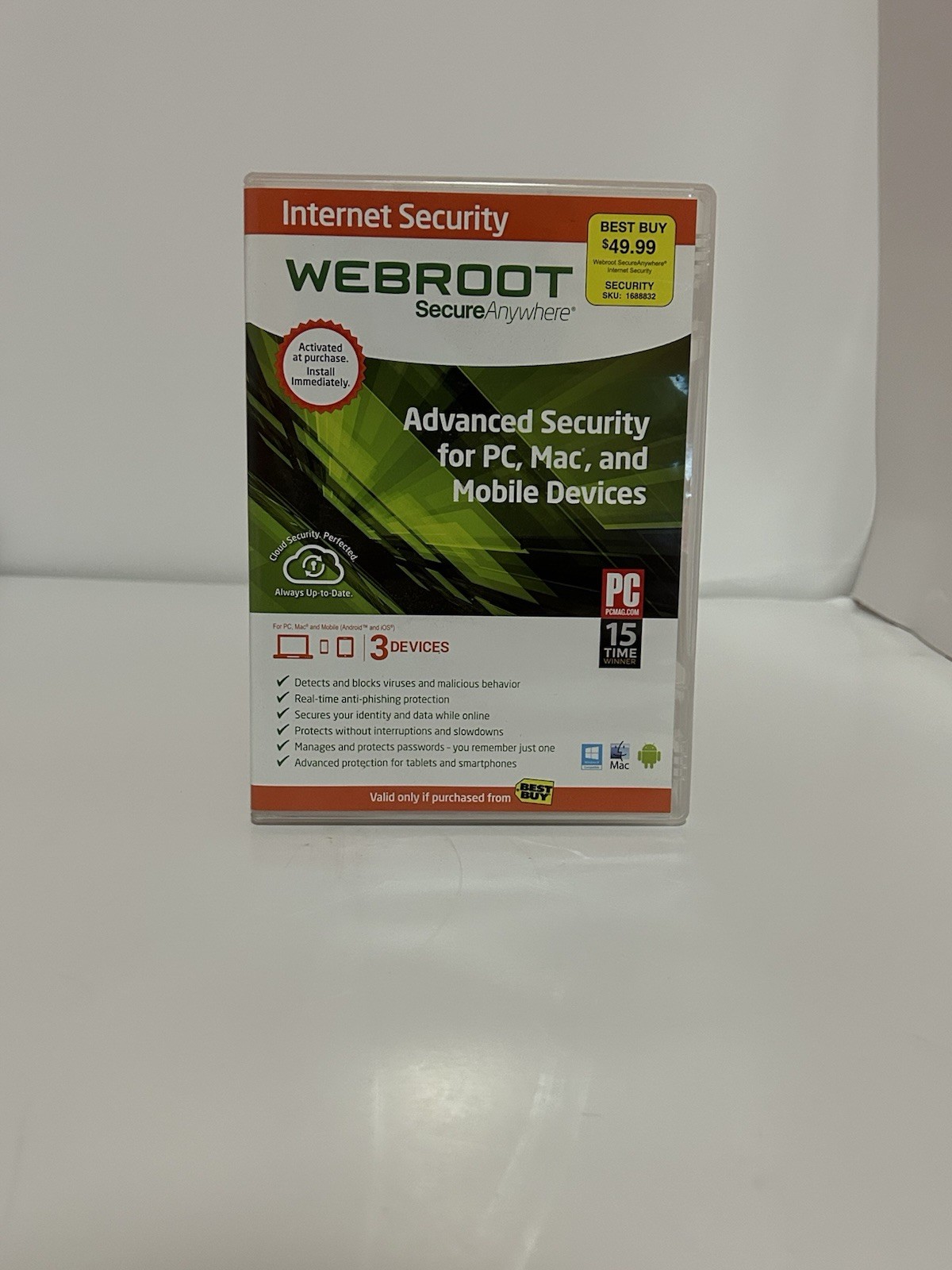 NEW WEBROOT Secure Anywhere Internet Security  3 Devices Antivirus Mobile PC Mac