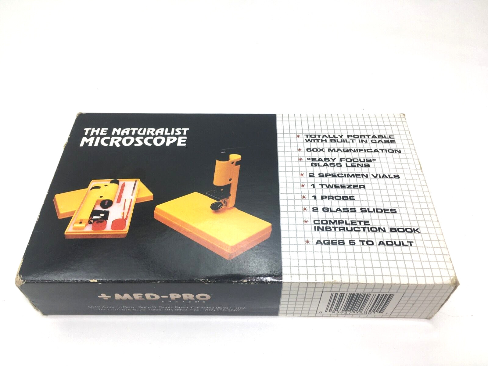1989 Vintage The Naturalist Microscope by MedPro Systems Yellow Made in USSR