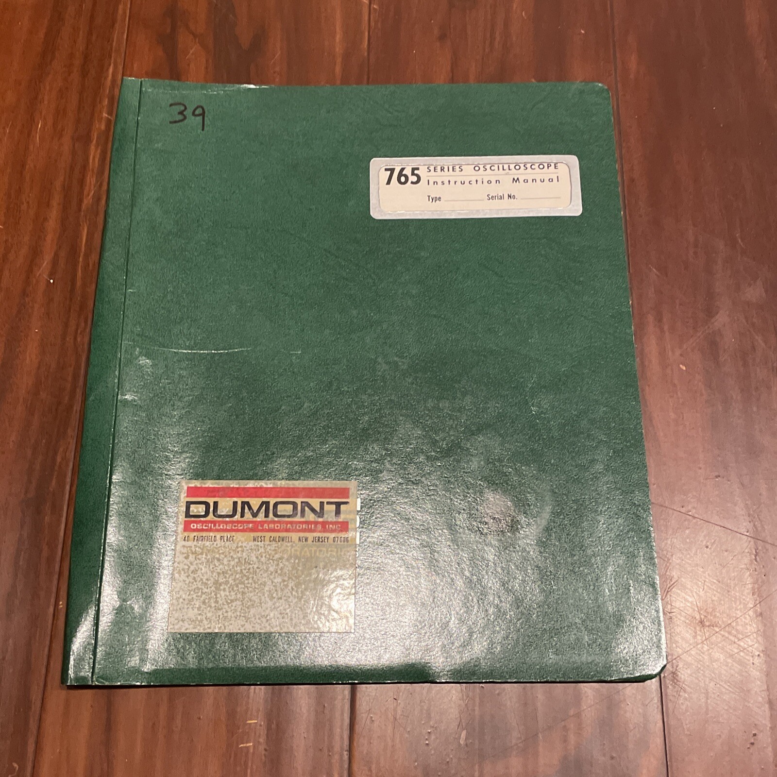Fairchild Dumont Type 765 Series Oscilloscope Instruction Manual 6704 0895