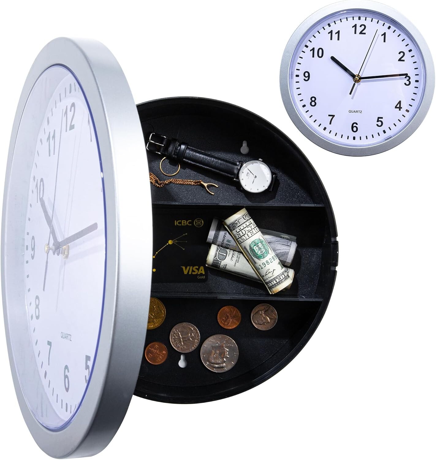 MEJOR Reloj Caja Fuerte De Seguridad Oculta Muro Secreto Joyeria Dinero Efectivo