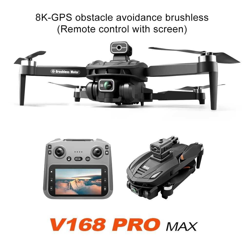 Upgraded V168 Pro Max Drone | Front-mounted 8K HD PTZ Camera, 4.5-inch Screen R