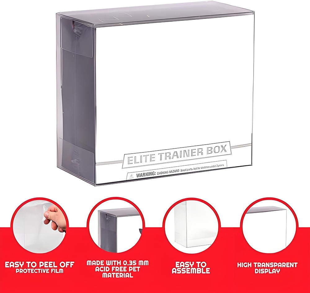 New Plastic Display Case Protector for Pokemon Elite Trainer Box ETB (5 Pack)