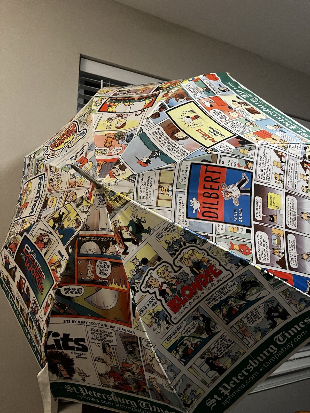 Hot Off The Press Tampa Bay Times Umbrella Comic Strips Wood Handle