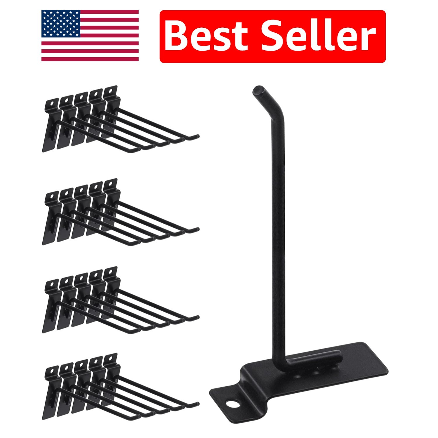 20Pcs 6 Inch Heavy Duty Slatwall Hooks - Versatile Garage & Retail Storage