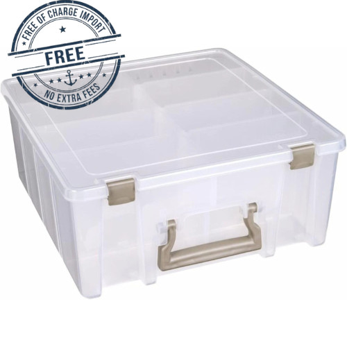 ArtBin 6990SO Super Satchel Double Deep Compartment Box Art Storage Gold Accent