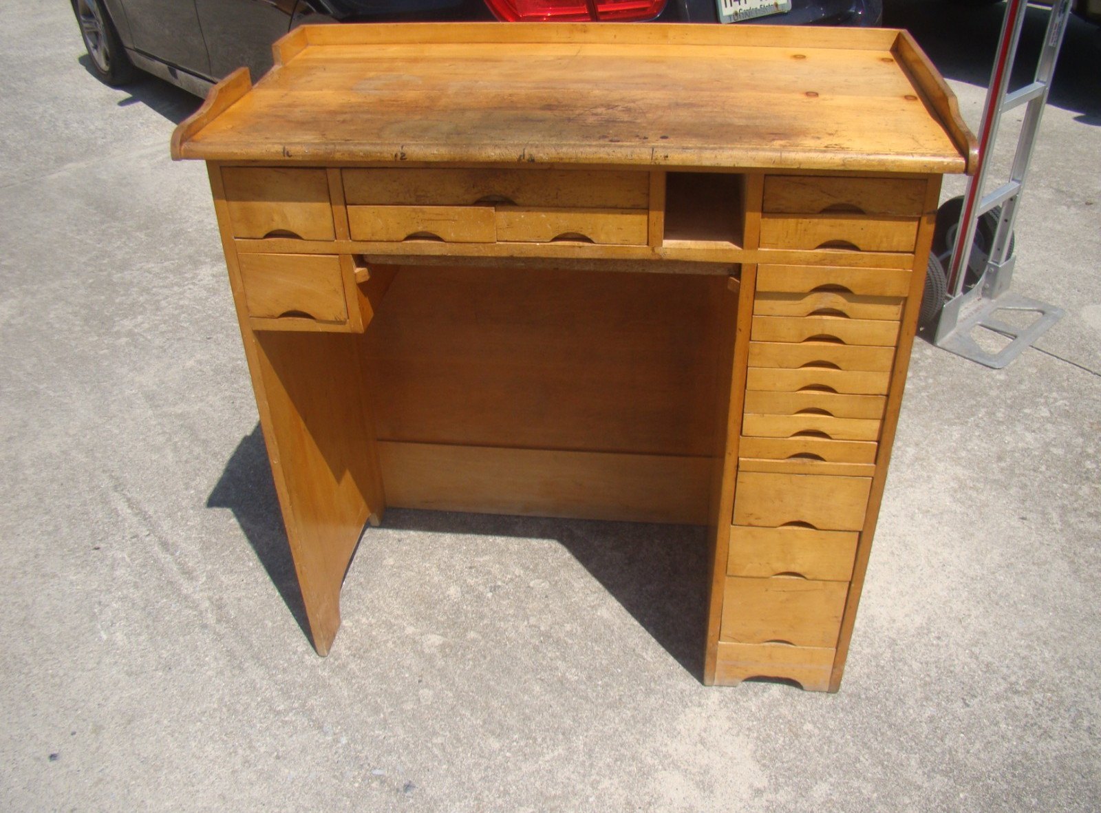 Vtg J. H Rosberg Mfg Co Watchmaker's Bench/Desk w/ 18 Drawers Work Used Patina