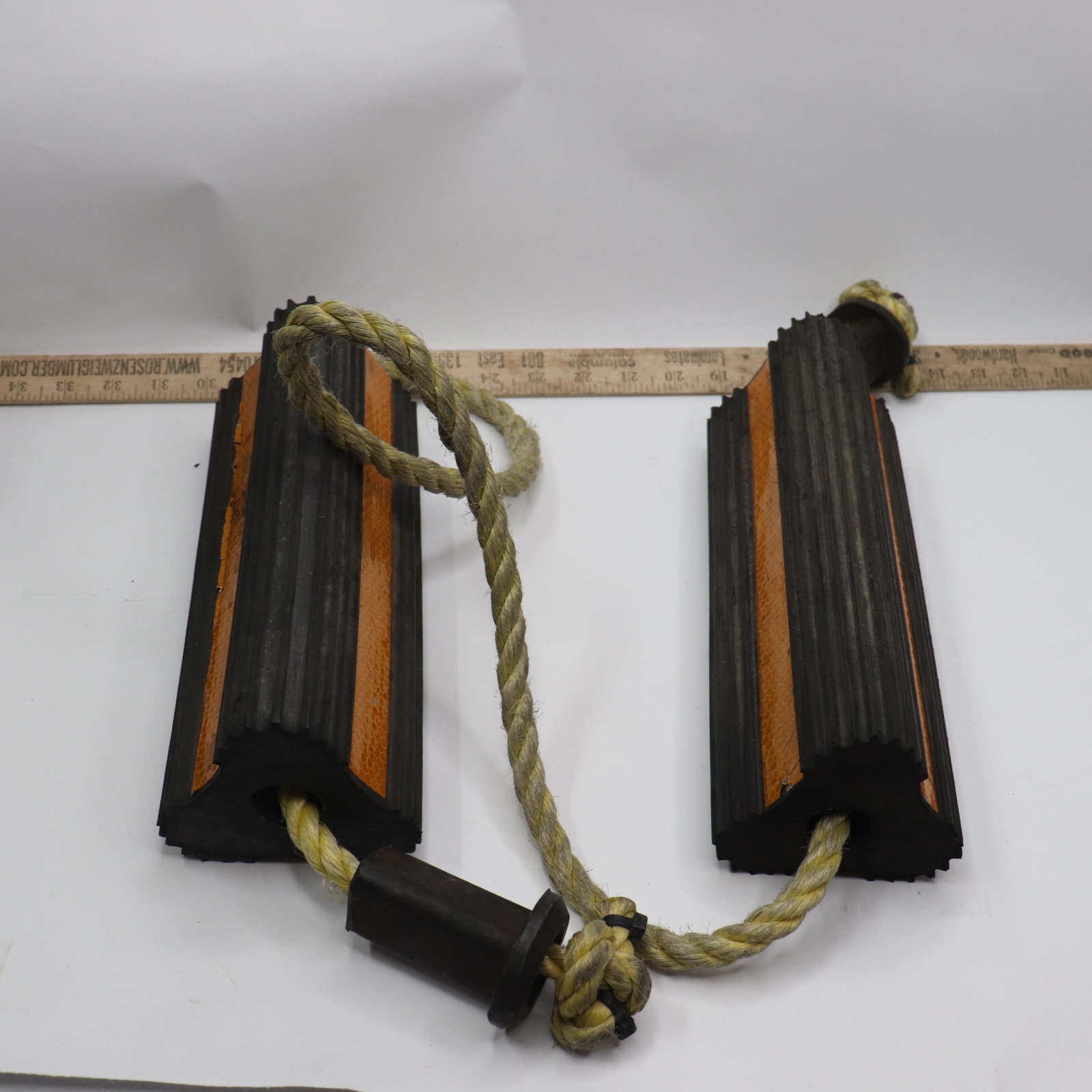 Helicopter Wheel Chock Rubber PP Black/Orange 10" x 4"