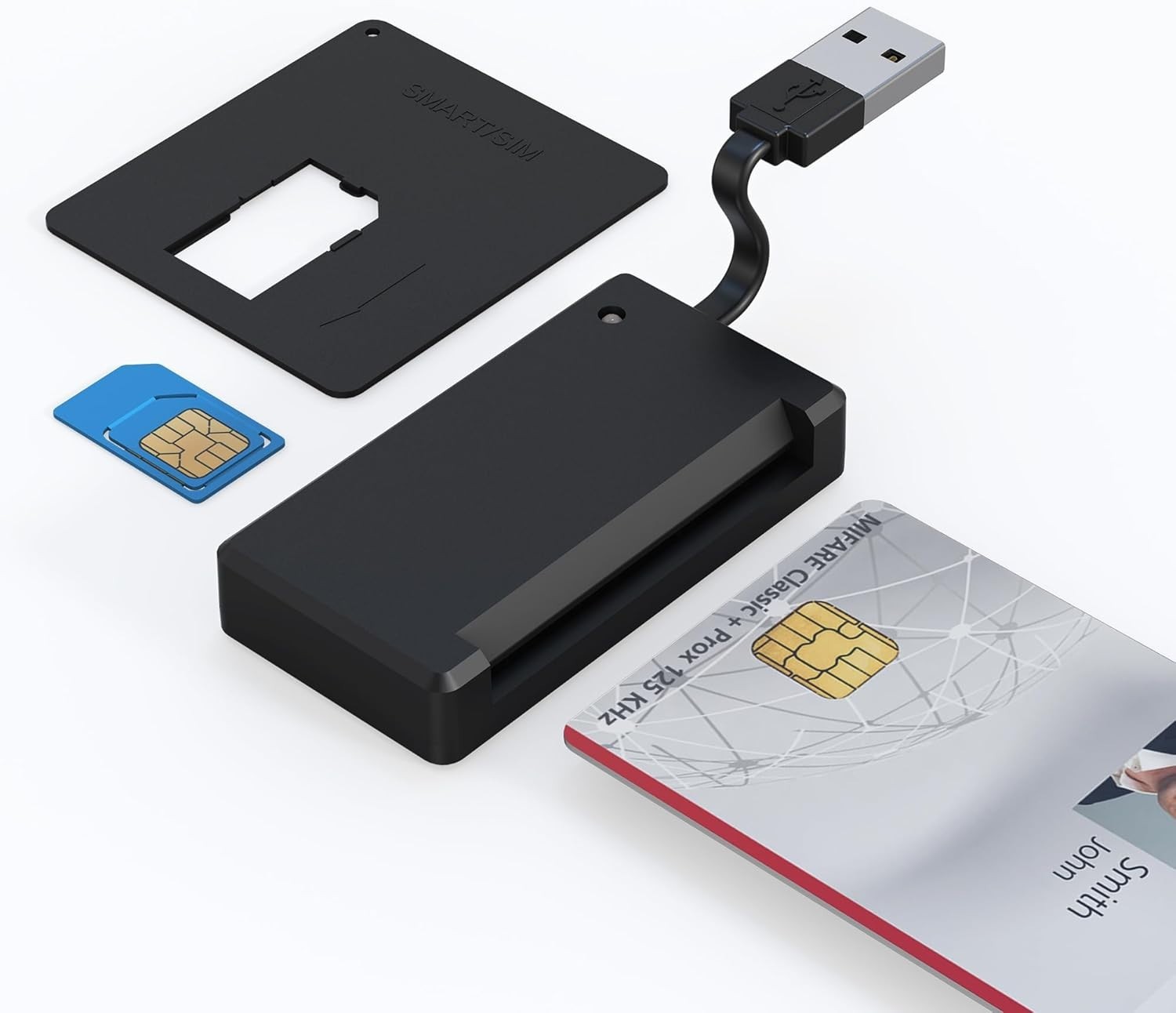 SIM Card Adapter Reader Smart Card Reader - 2in1 CAC Reader Military & Standard