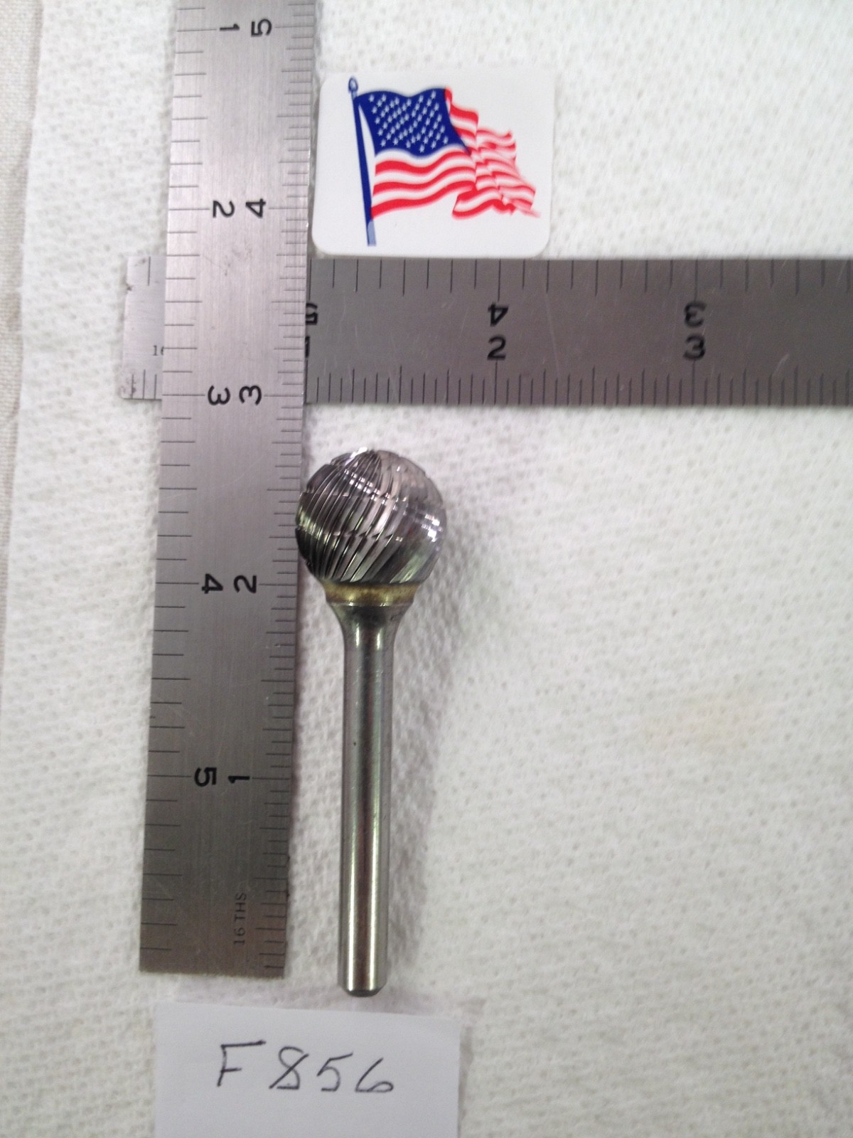 1 NEW FALCON / SGS 1/4" SHANK CARBIDE BURR. SD-7 SINGLE LINE CUT. BALL (F856)