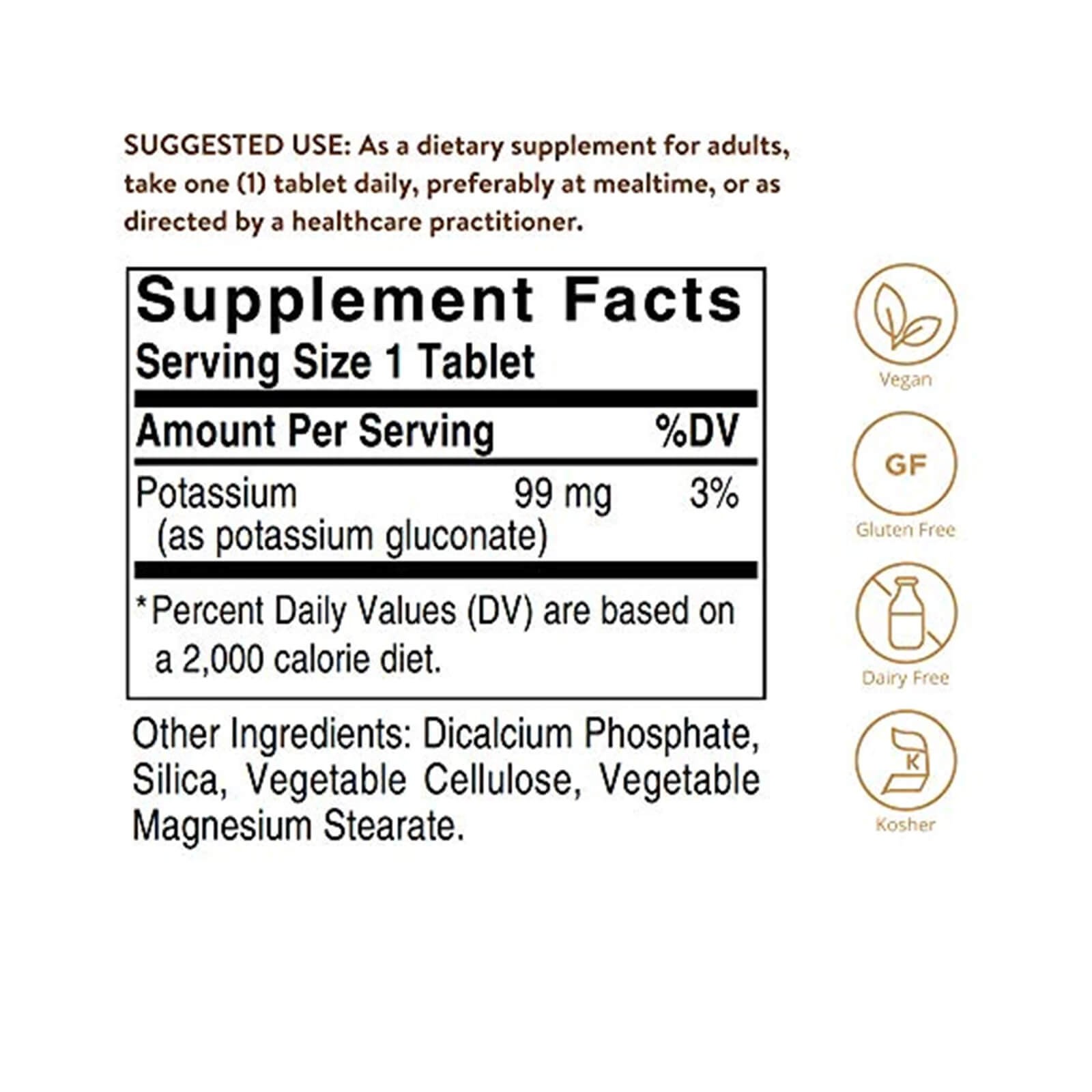 Solgar Potassium 100 Tablets, Nerve & Muscle Health