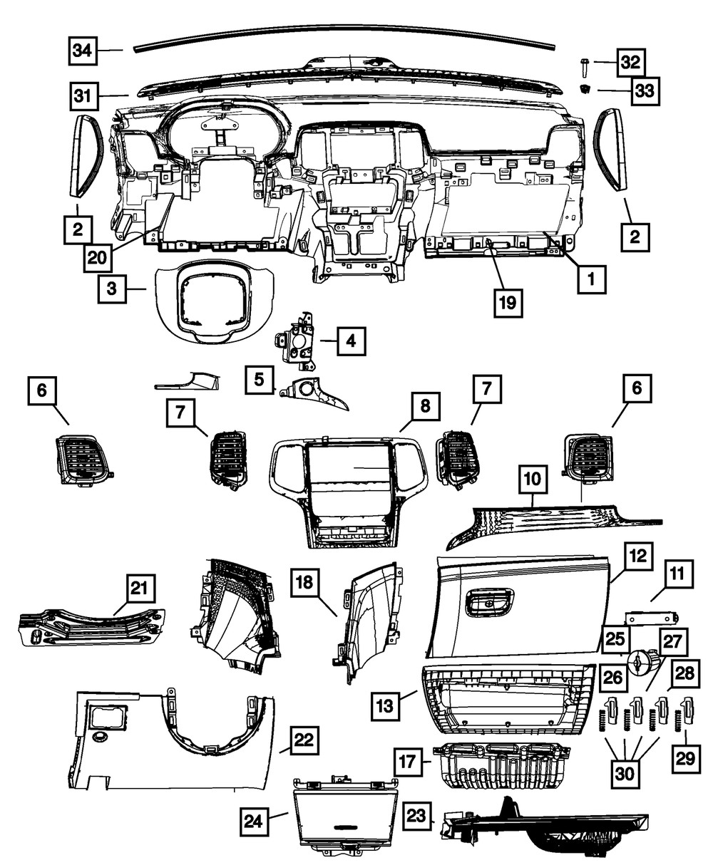 Genuine Mopar Instrument Panel Applique Inboard 1TK26AAAAA