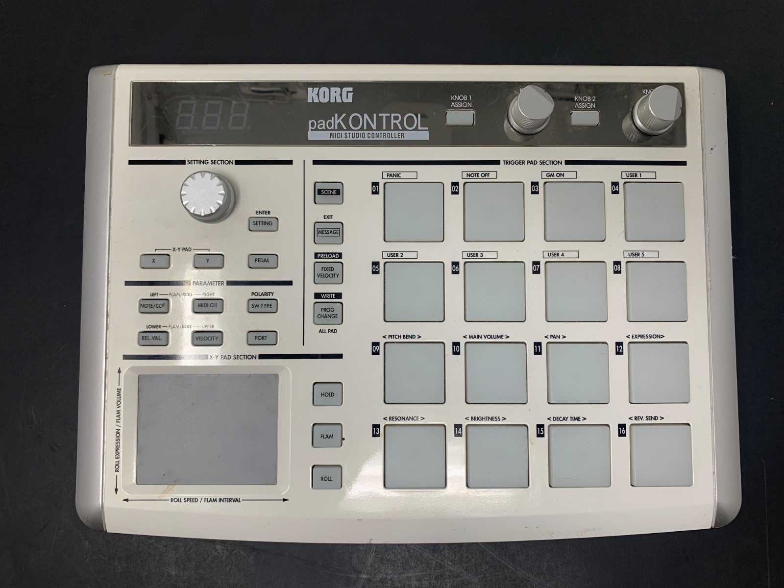 KORG padKONTROL KPC-1 White MIDI Studio Controller 16 Trigger Pads X-Y Pad USB