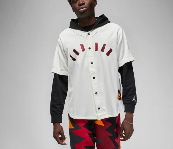 Men Nike Air Jordan Flight MVP Baseball Hoodie Jersey Sweater FB7034-133 S-XL