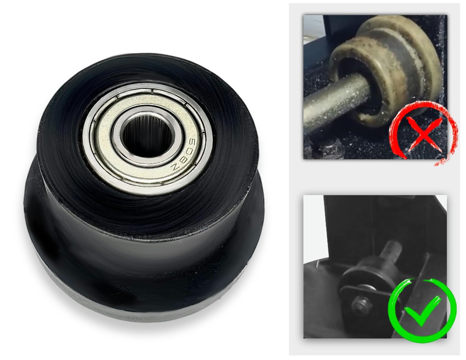 4-Pack Universal Gym Machine Roller Wheels - Heavy-Duty Black Plastic Rollers...