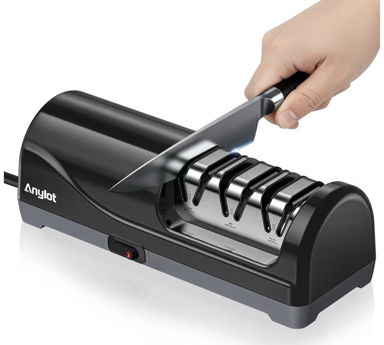 Electric Knife Sharpener for Kitchen, 3-Stage Knife Sharpener Electric