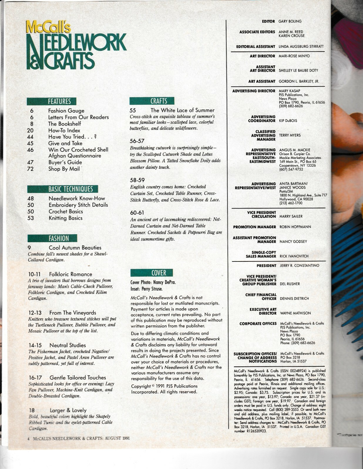 McCall's Needlework & Crafts Magazine | August 1991