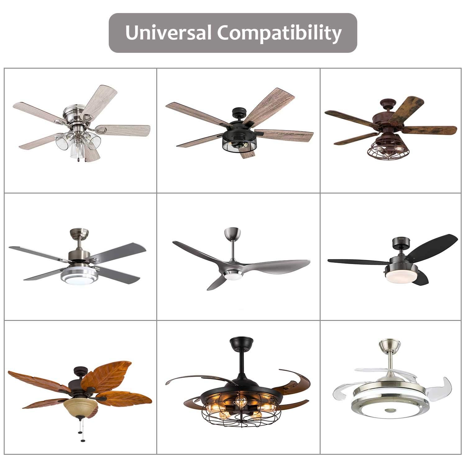 2 Pack Small Size Universal Ceiling Fan Remote Control size, White