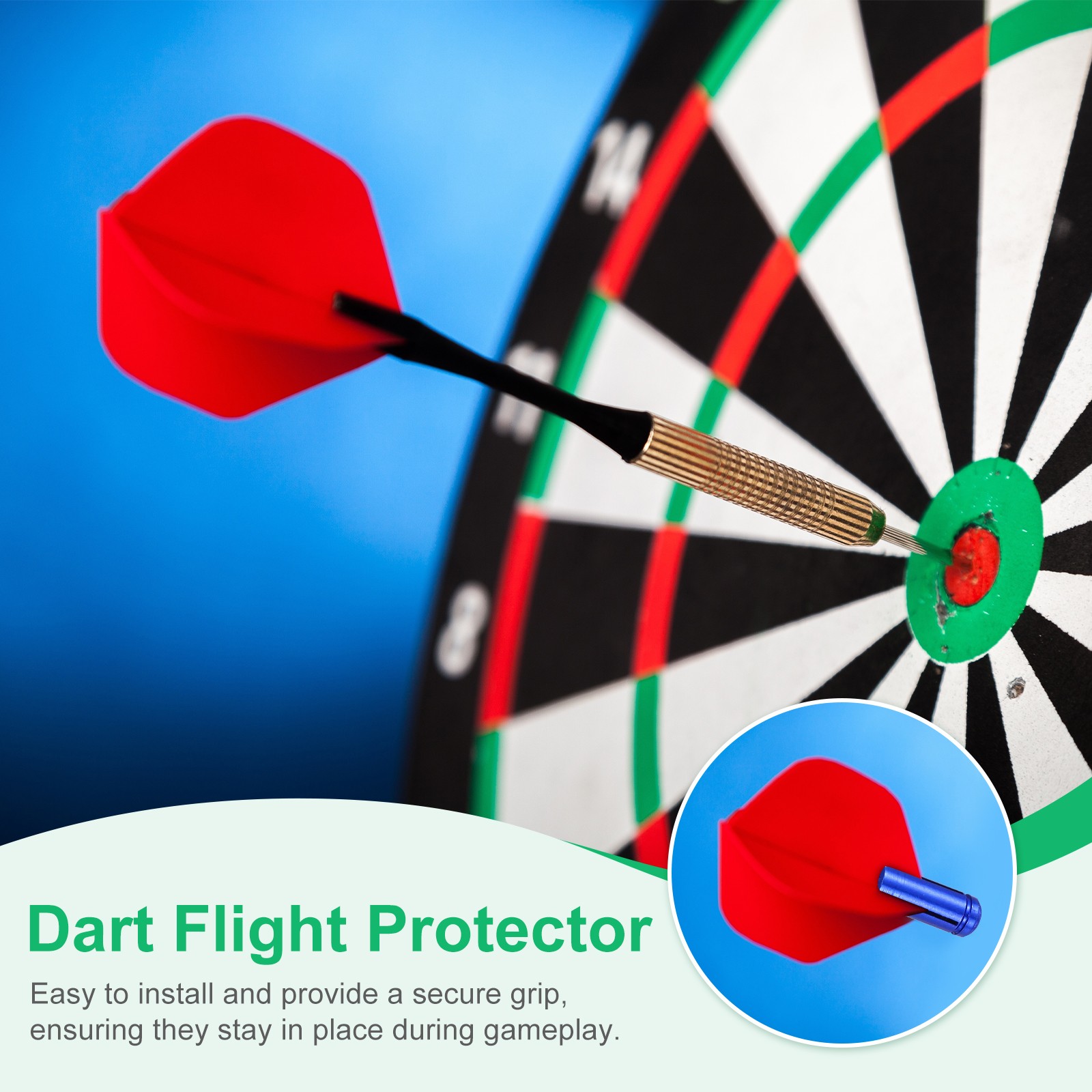 12pcs Dart Flight Protectors Wing Protectors Green