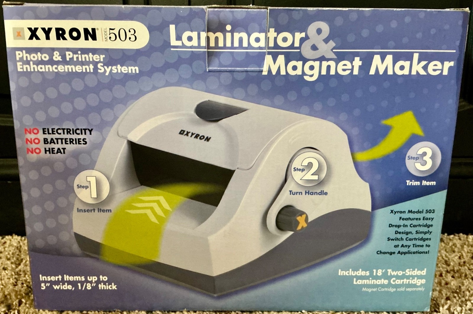 New XYRON 503 MACHINE Sticker Label & Magnet Maker Laminator 18" Laminate Cart.