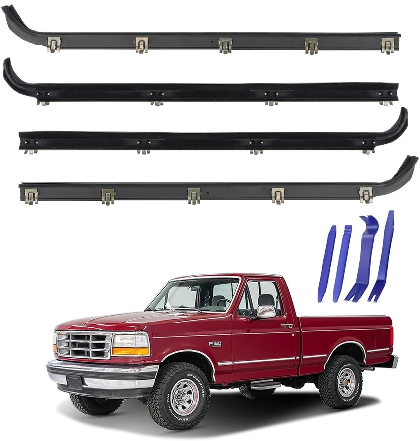 Window Molding Sweep Felt Trim Seal for 1987-1997 Ford F150 F250 F350 Bronco,Fro