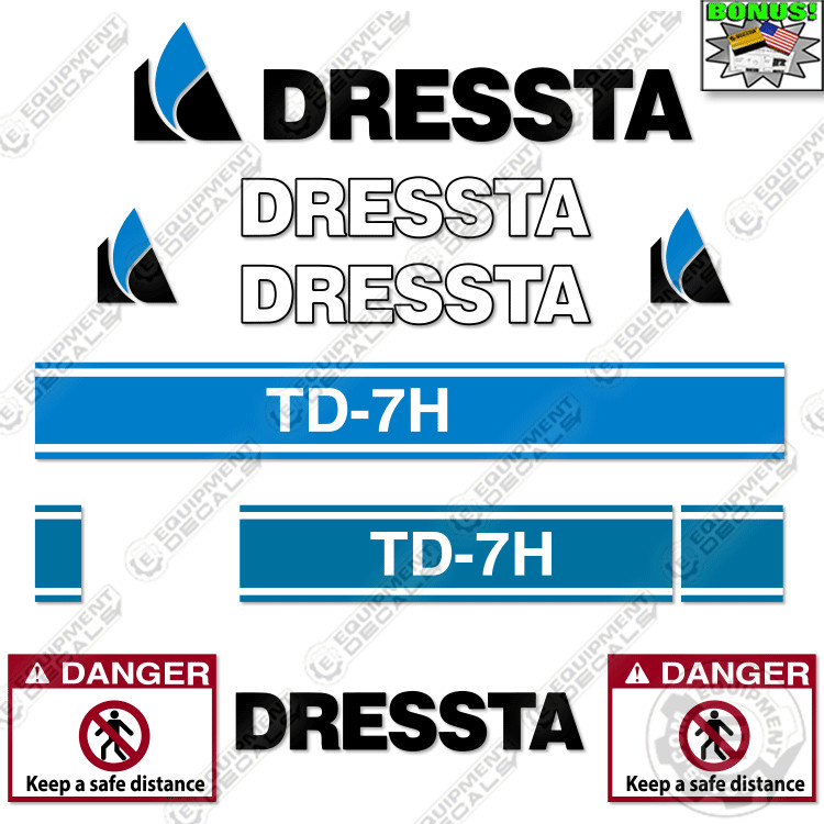 Fits Dressta TD-7H Decal Kit Dozer - 7 YEAR OUTDOOR 3M VINYL!