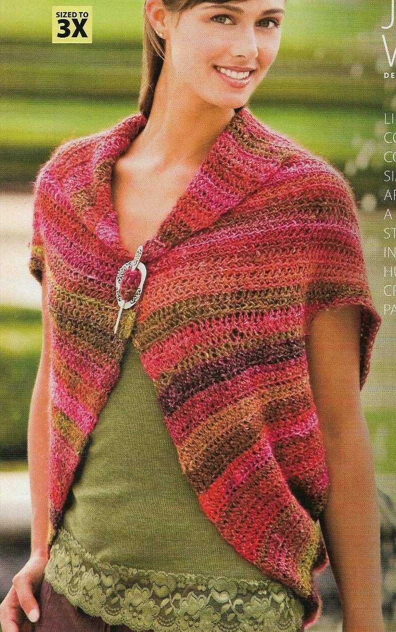 JOSEPH WRAP SHAWL 2 SIZES WOMEN'S CROCHET PATTERN INSTRUCTIONS