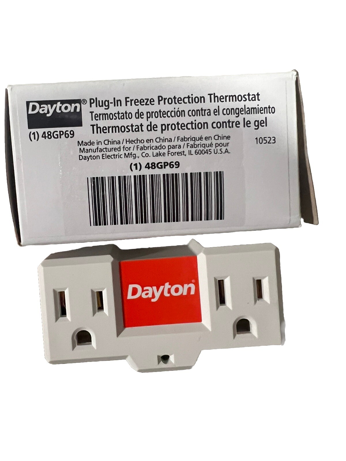 DAYTON 48GP69 Plug-In Freeze Protection Tstat,Heat,NP 48GP69