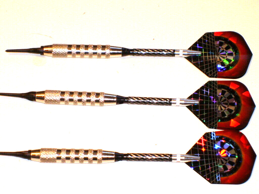 Soft Tip Darts, New 17 Gram Plated with Aluminum Spinning Shafts #2166