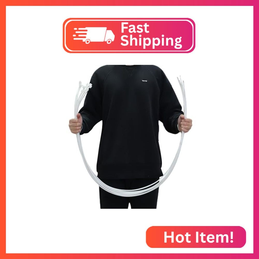 Extra Large Zip Ties, 12 PCS Premium Black 60 inch Extra Long Zip Ties with 250