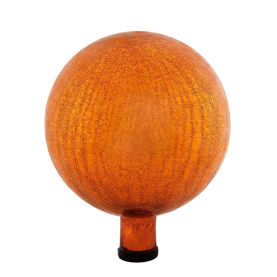 ACHLA 10in Gazing Globe Mandarin Crackle Glass