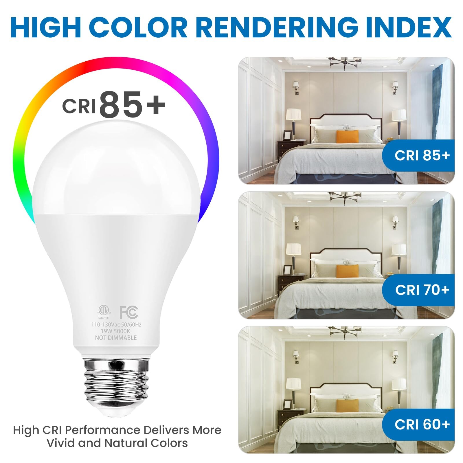 Super Bright LED Light Bulbs, 150 Watt Equivalent, 5000K Daylight White, 2600