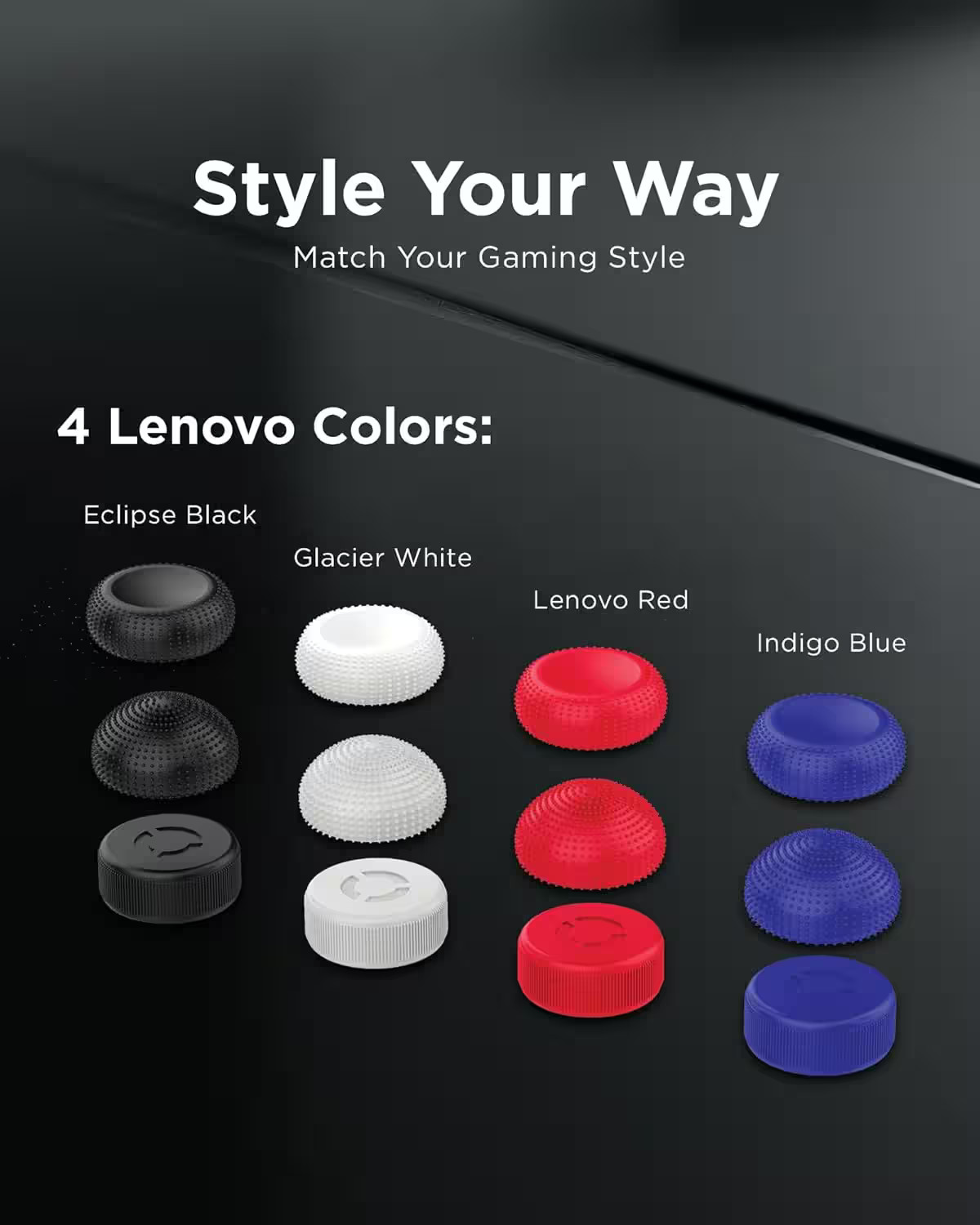 Lenovo - Legion Go Joystick Caps - Eclipse Black