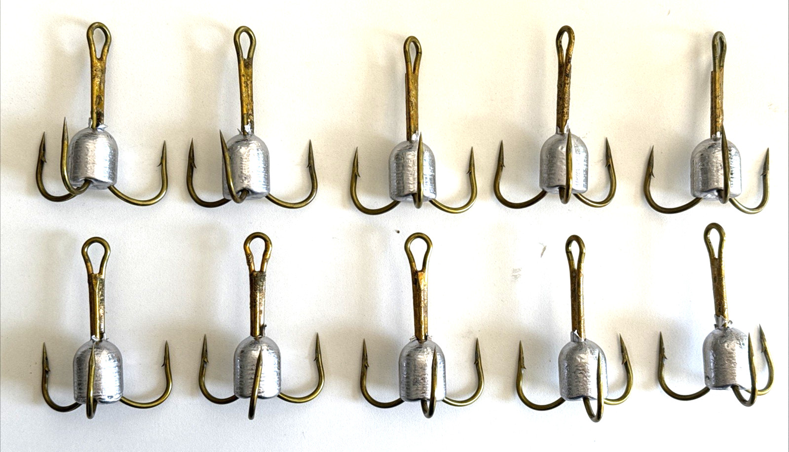 10/0, 2.5oz Weighted Treble Hooks, For Snagging, 10 Pack