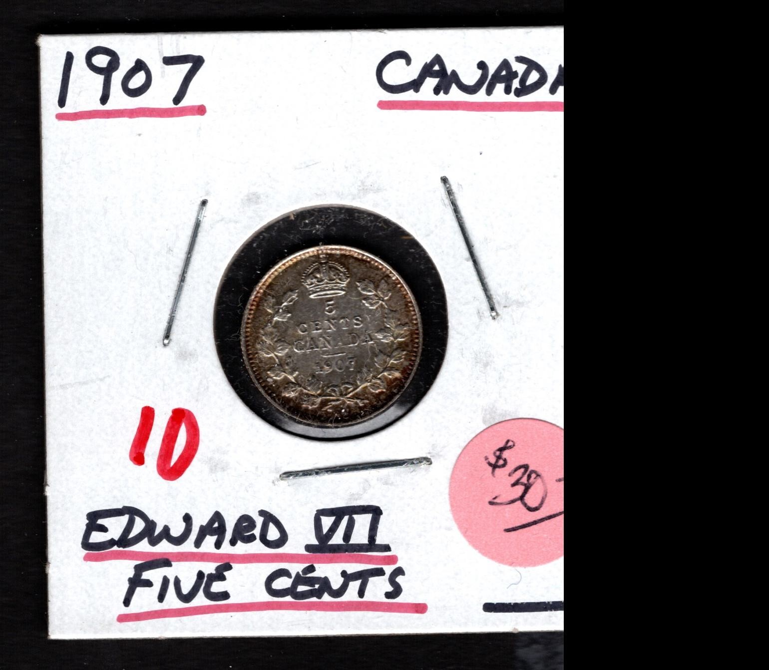 1907 - Canada- Edward VII Five Cents
