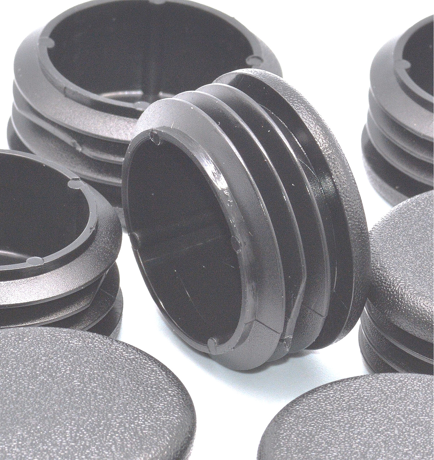 1-3/8" OD Round Tubing End Plugs for Frames, Racks & Benches, Black LDPE Shop