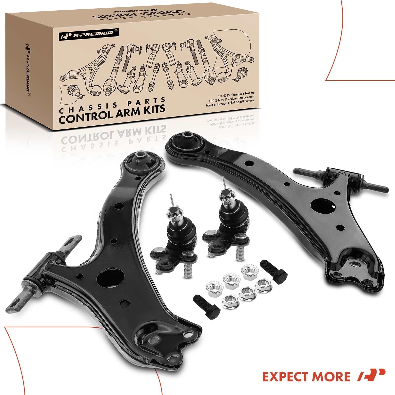 A-Premium 4Pcs Front Suepnsion Kit, Lower Control Arm, Lower Ball Joint, Comp...
