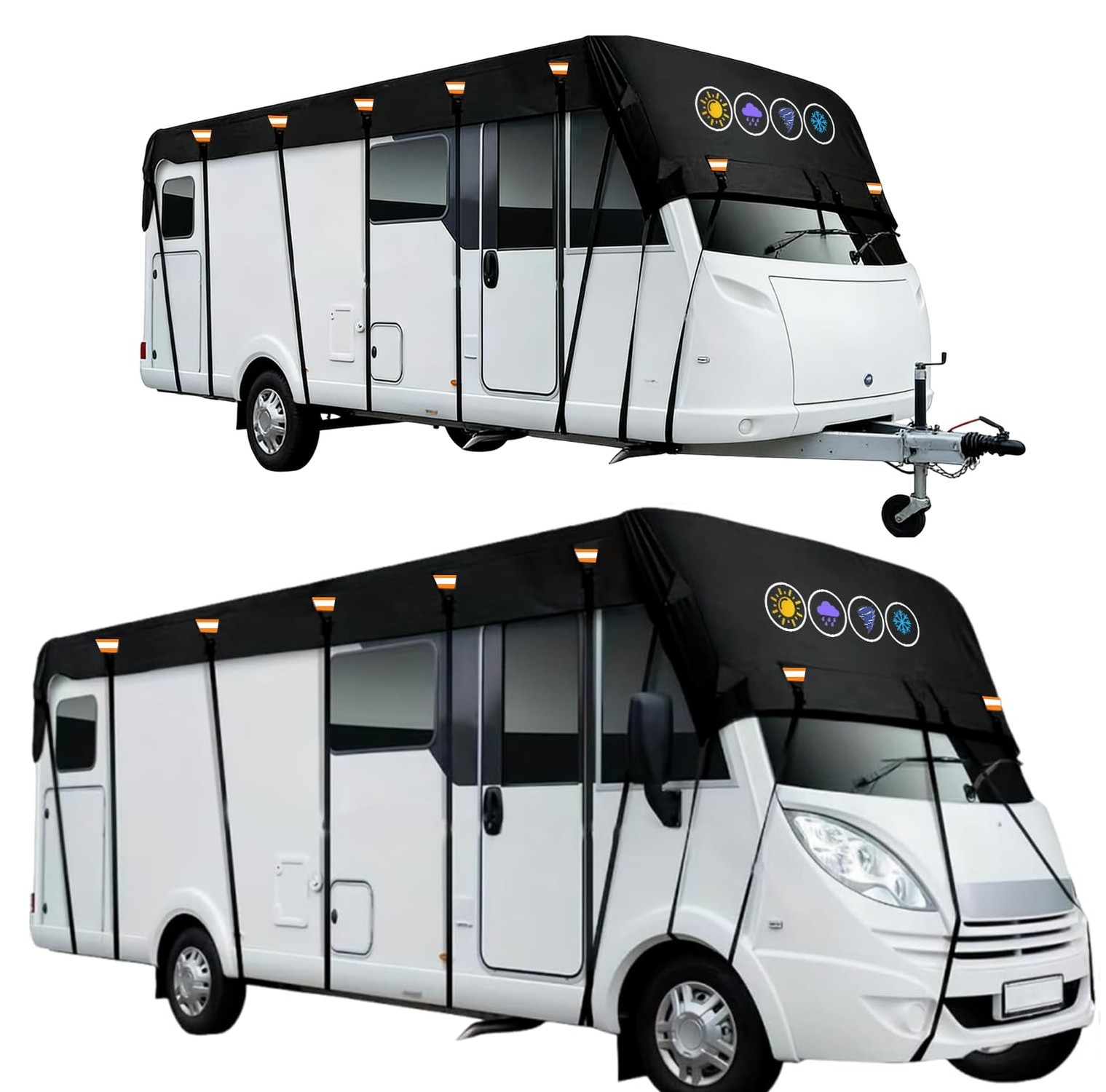 600D Rv Roof Cover Waterproof, Camper Roof Cover Wind, Rain and Snow Proof Po...
