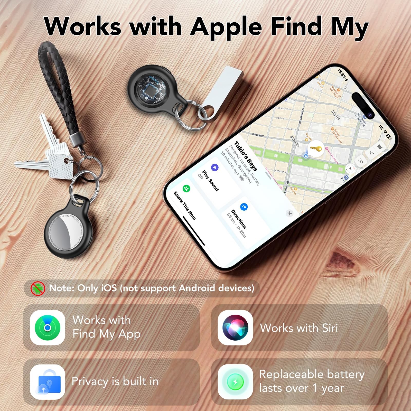 2026 New [Apple MFi Certified] Air Tracker Tags-4 Pack (iOS Only), Bluetooth ...