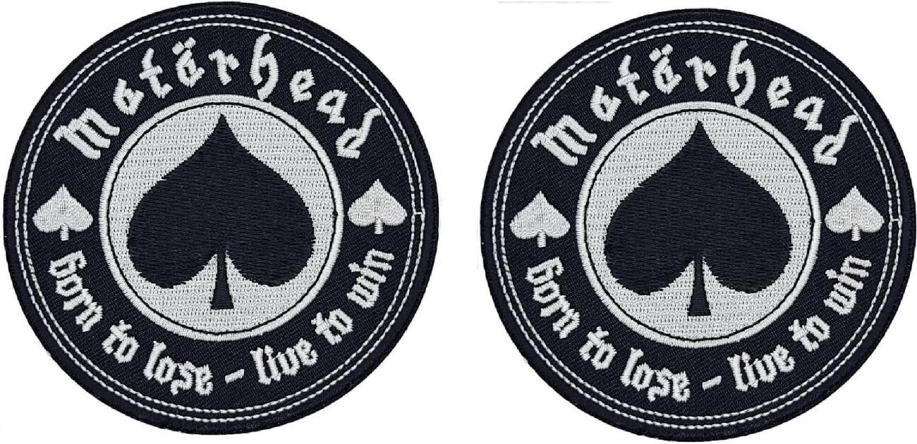 BORN TO LOSE LIVE TO WIN MOTORHEAD EMBROIDERED PATCH  -2PC-IRON ON OR SEW 3.5"